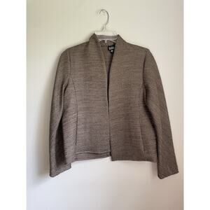 Eileen Fisher Sweater Medium Brown Metallic Cardigan Jacket Italian Fabric Women